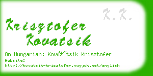 krisztofer kovatsik business card